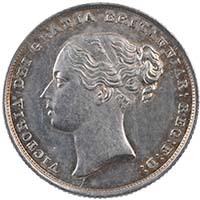 1844 Victoria Shilling A3 Young Head Thumbnail