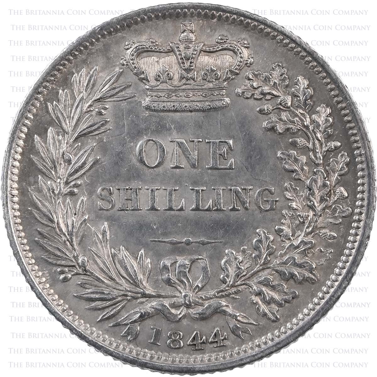 1844 Victoria Shilling A3 Young Head Reverse