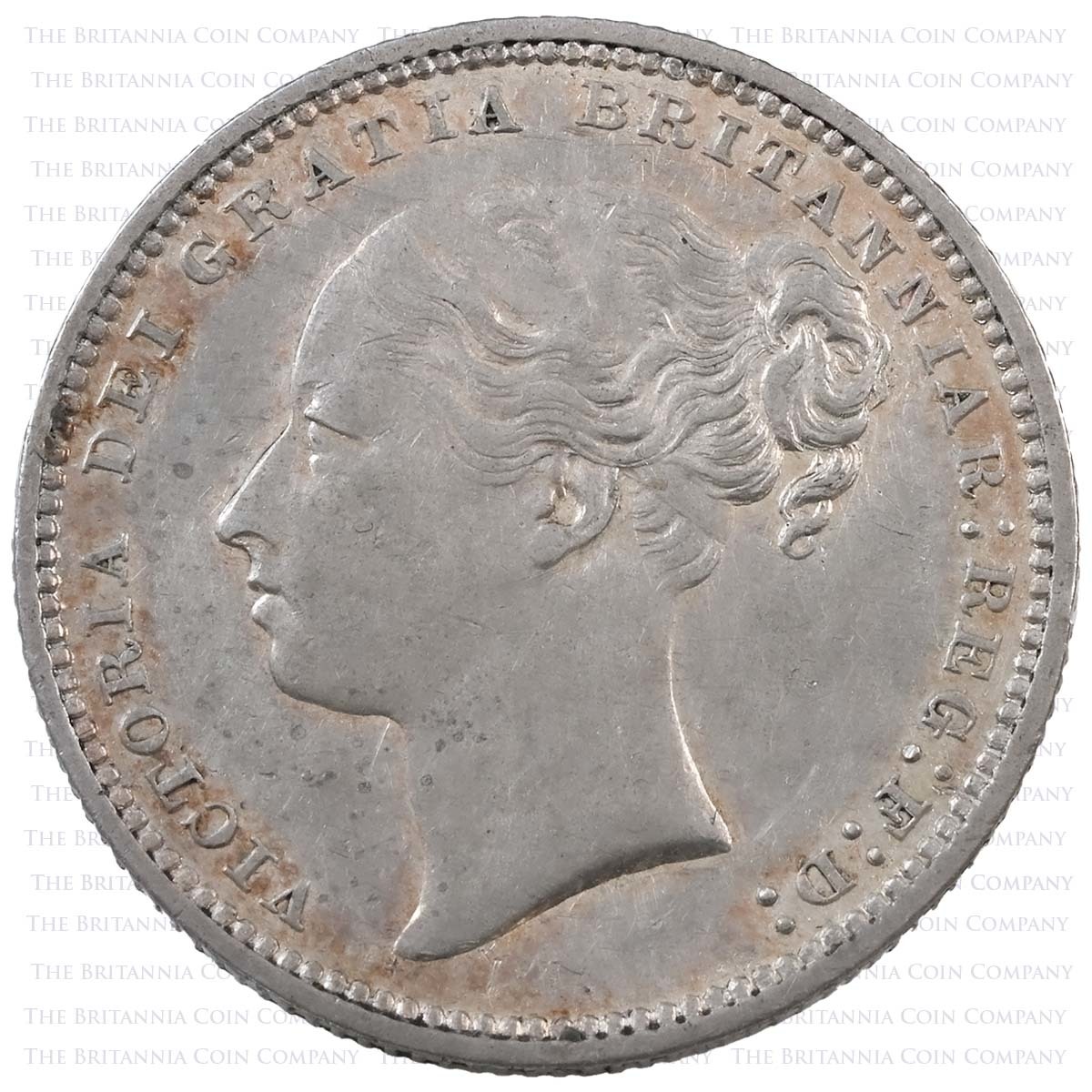 1878 Victoria Shilling A6 Young Head Die 16 Obverse