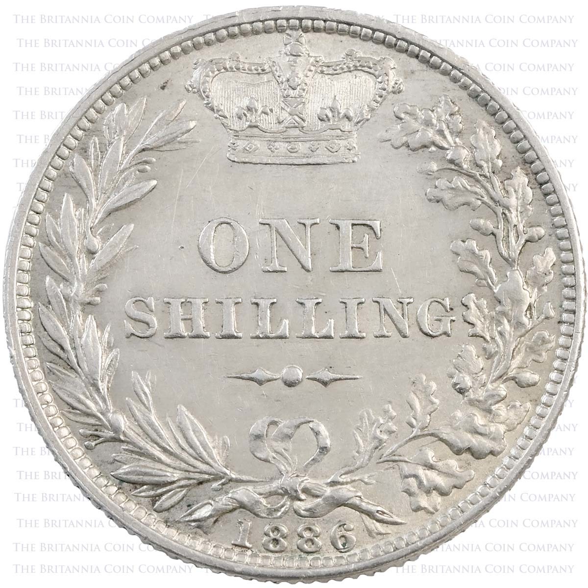 1886 Victoria Shilling Fourth A7 Young Head Reverse