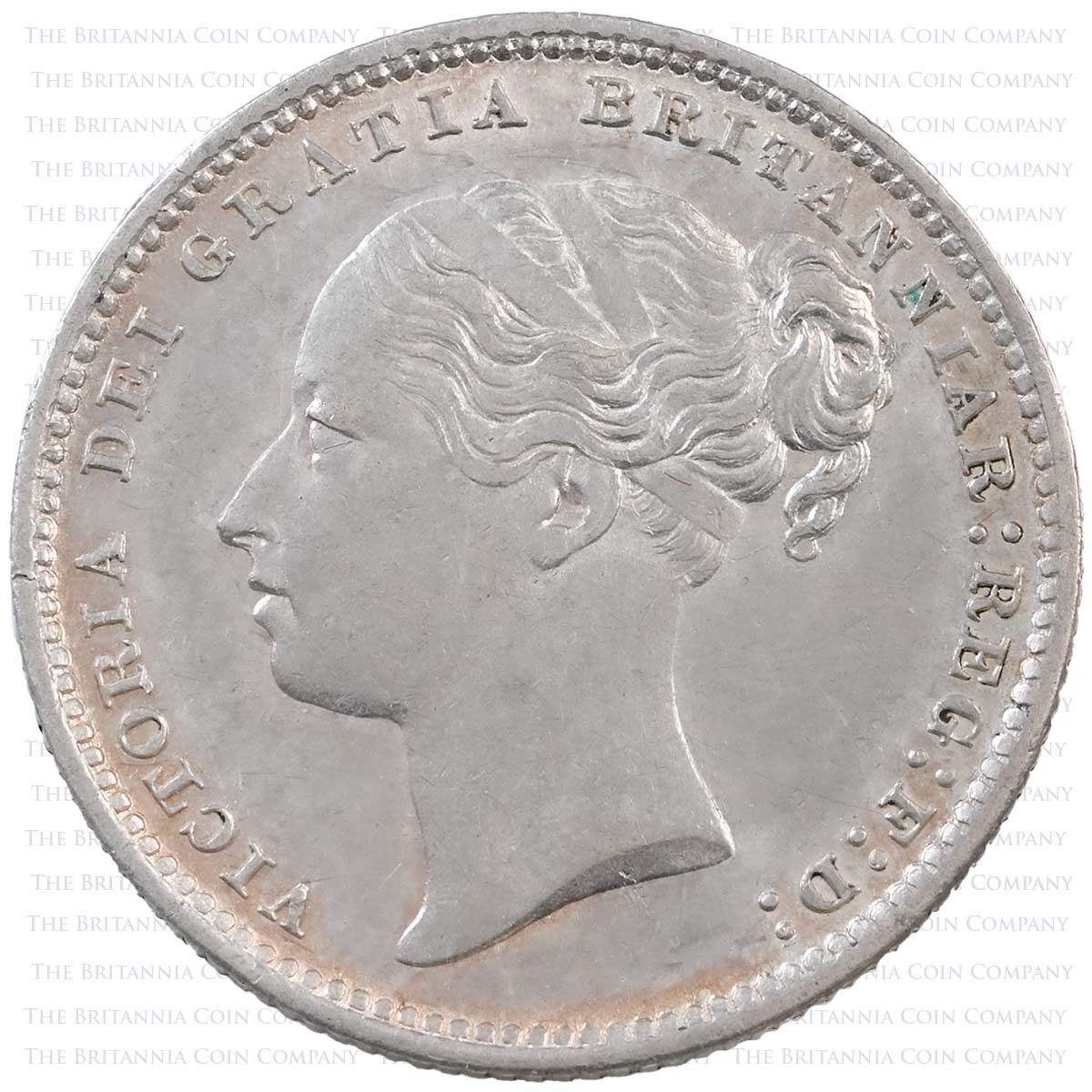 1885 Victoria Shilling Fourth A7 Young Head Obverse