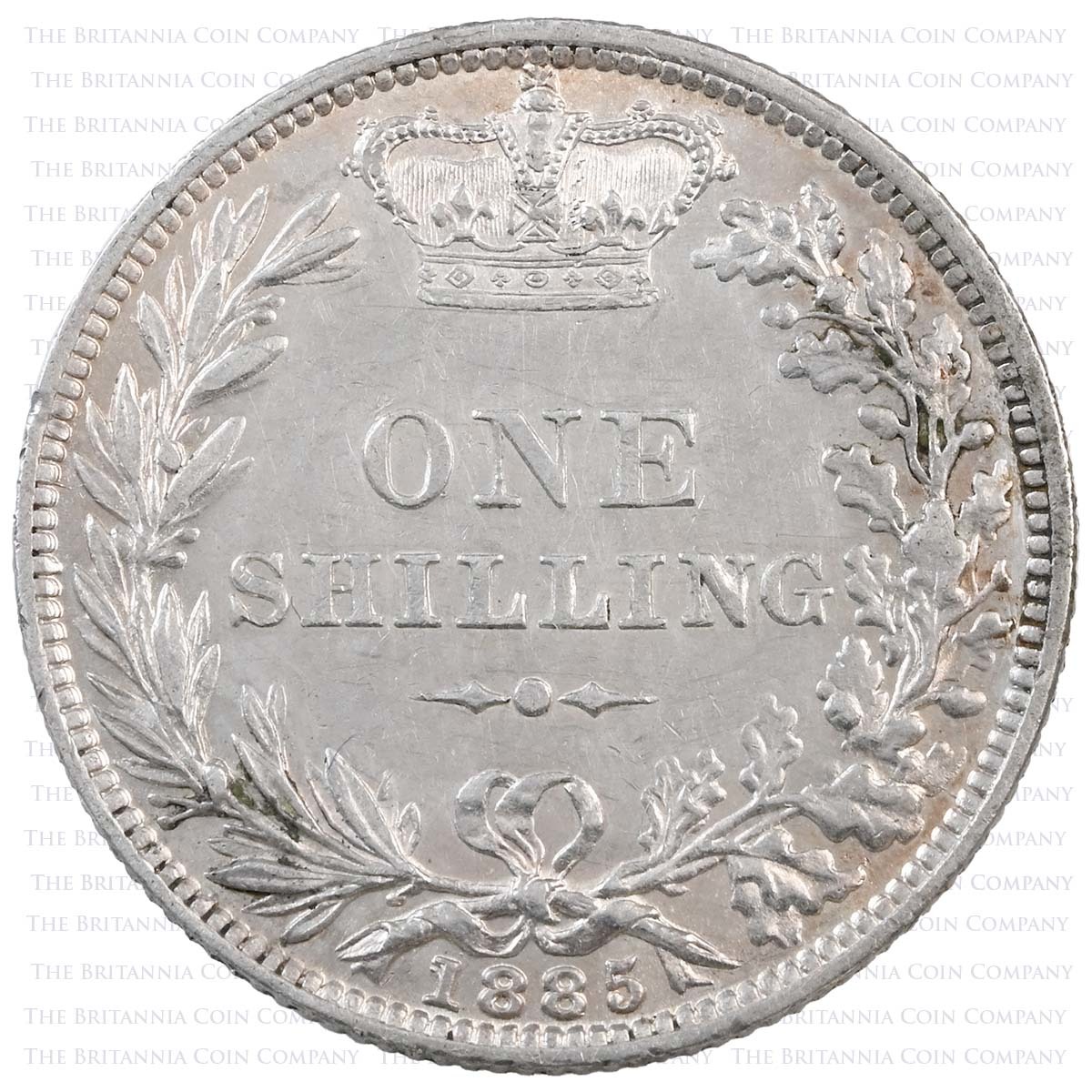 1885 Victoria Shilling Fourth A7 Young Head Reverse