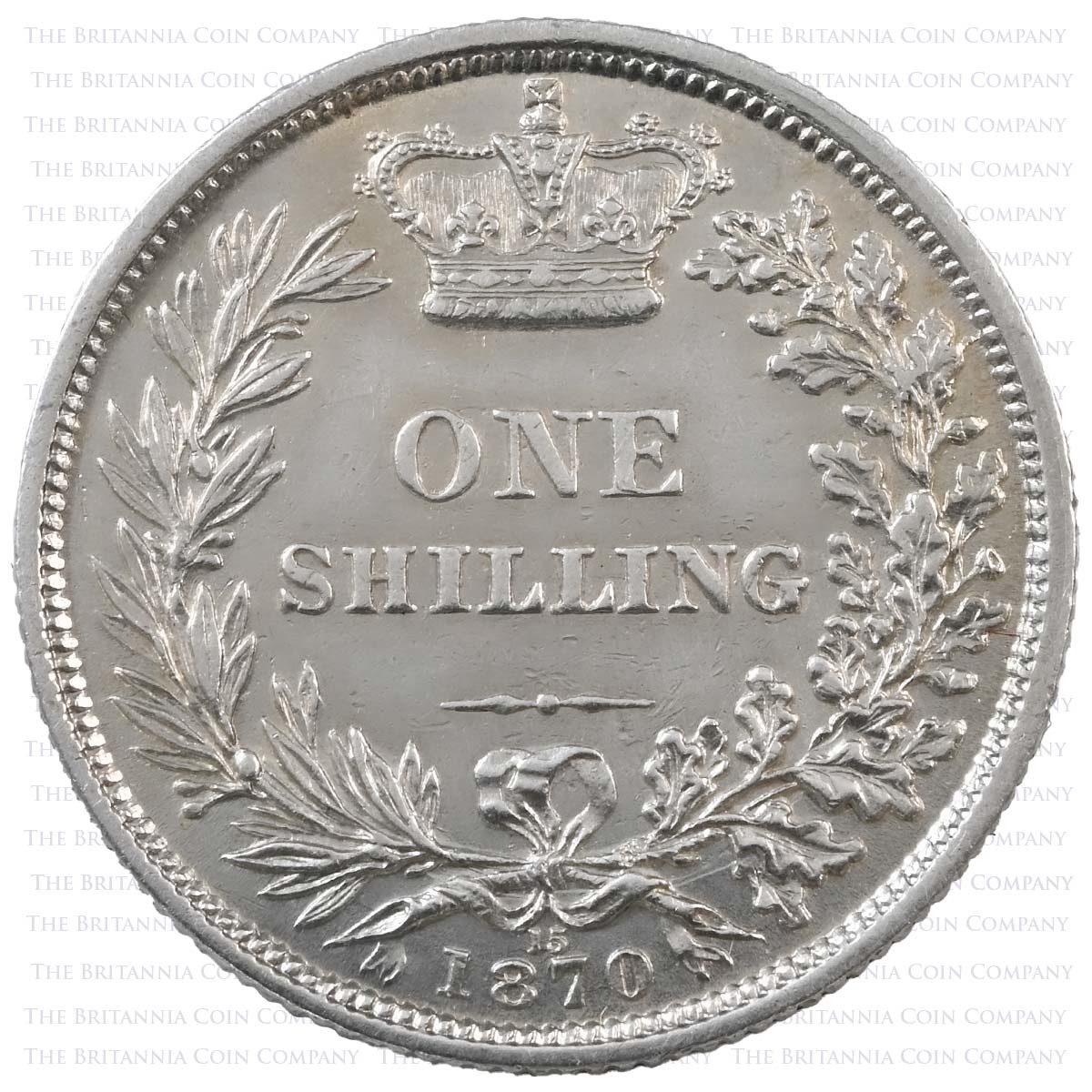 1870 Victoria Shilling Die 15 Reverse