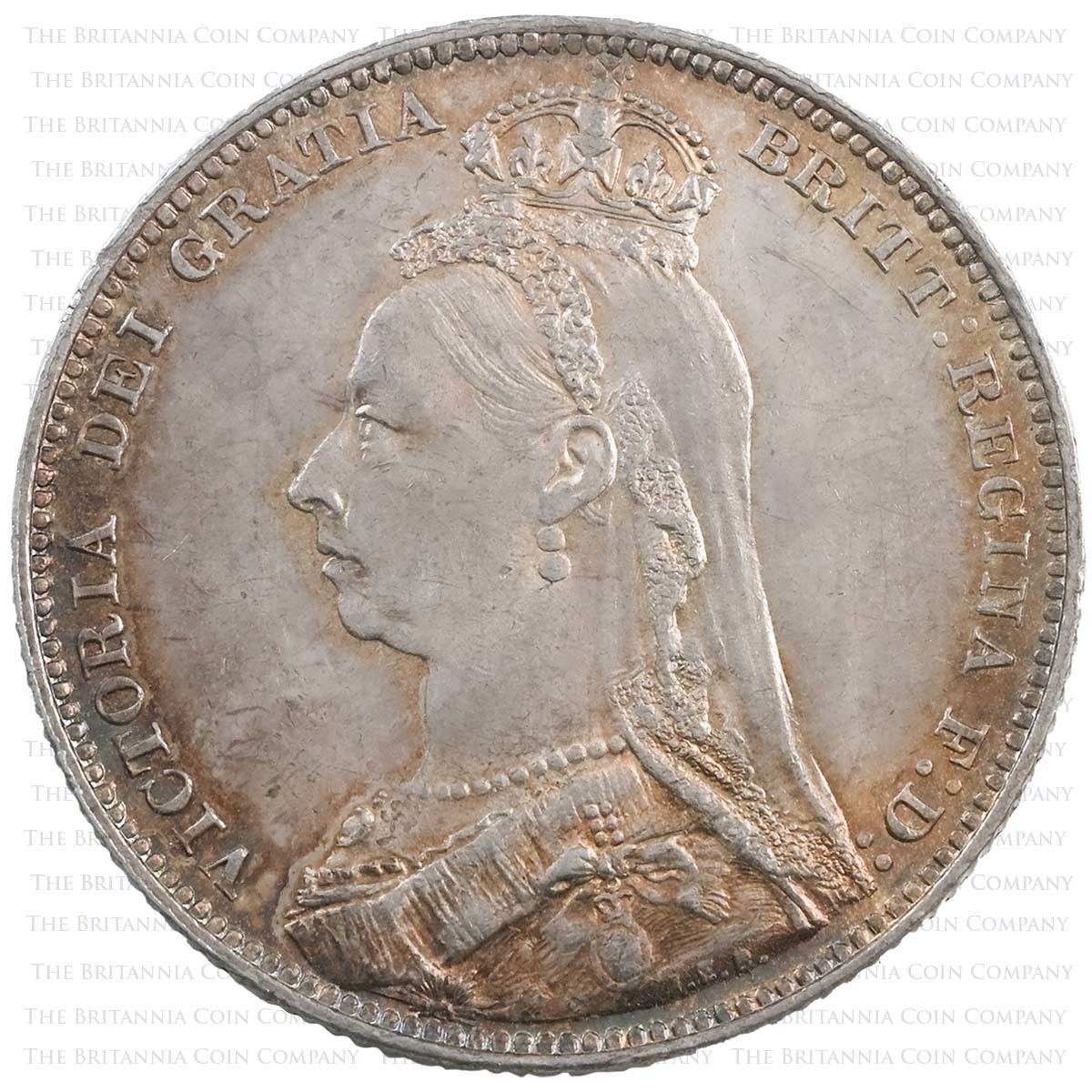 1892 Victoria Shilling Jubilee Head Obverse