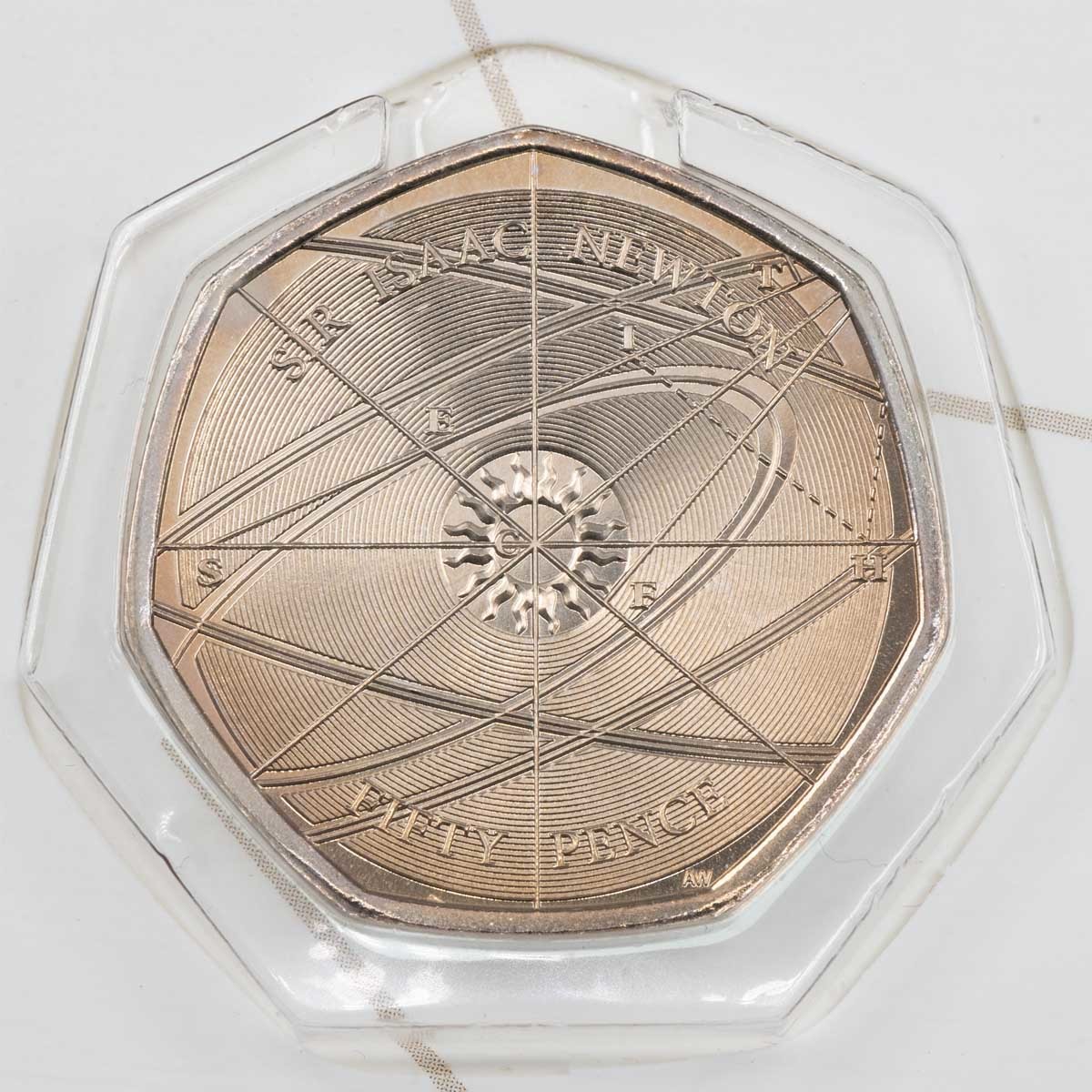 VC17SYOC 2018 Sir Isaac Newton Fifty Pence Strike Your Own Brilliant Uncirculated Innovation In Science Coin Reverse