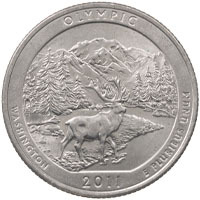 Reverse of the US11OLQ 2011 Olympic Quarter Dollar United States America The Beautiful Coin