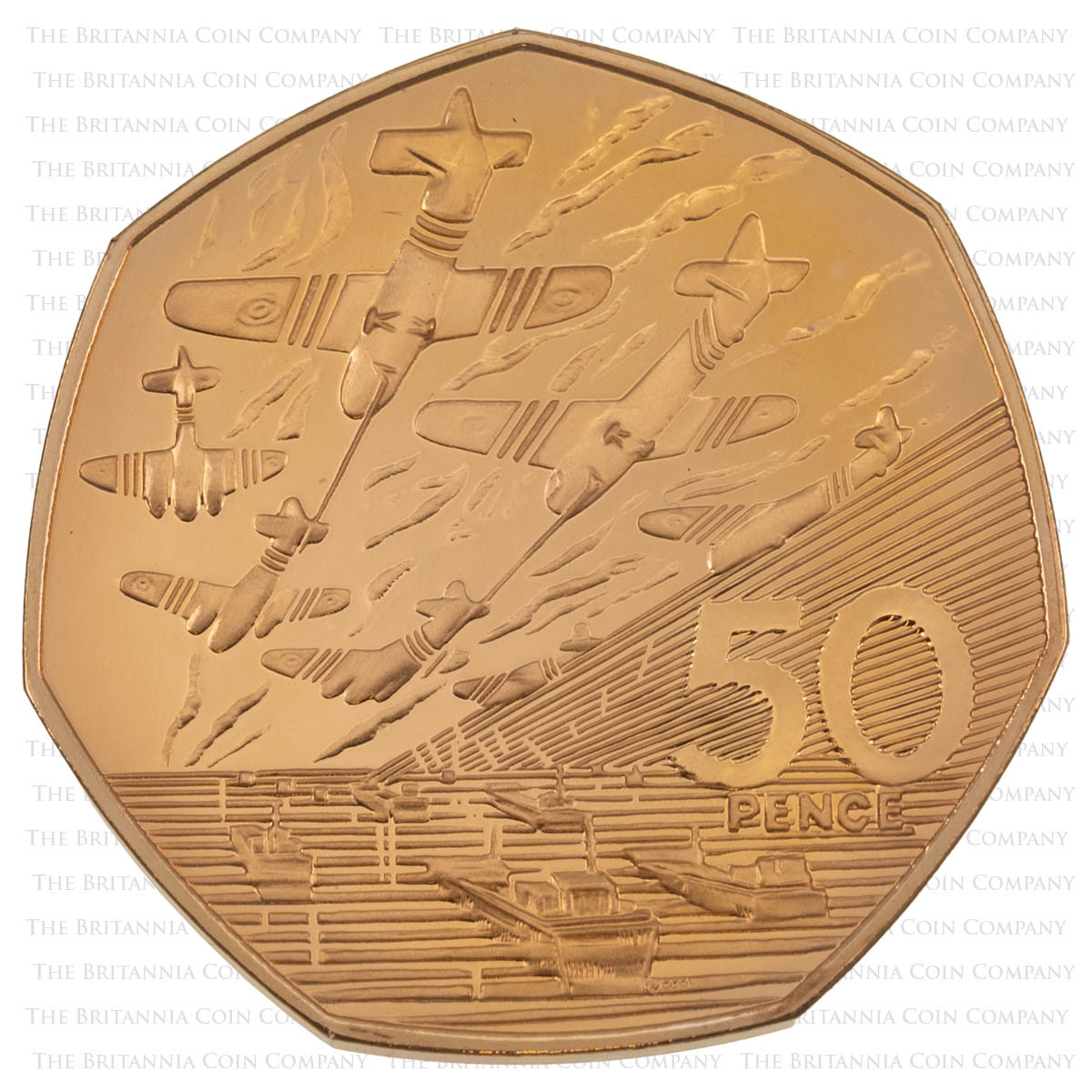 1994 D-Day 50th Anniversary Gold Proof Three-Coin Set Reverse 50p